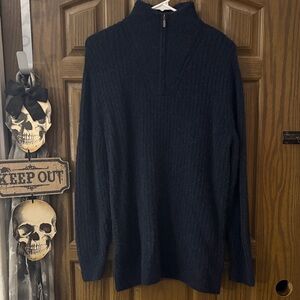 L.L. Bean Deep Navy Quater Zip Sweater